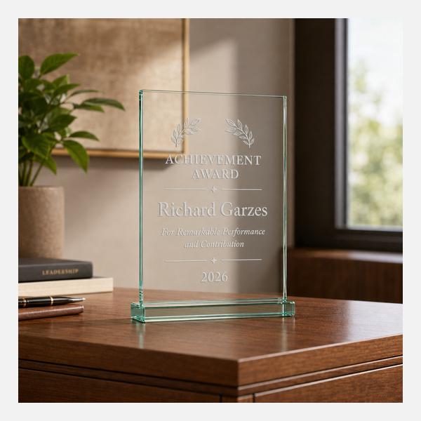 Jade Glass Standing Plaque