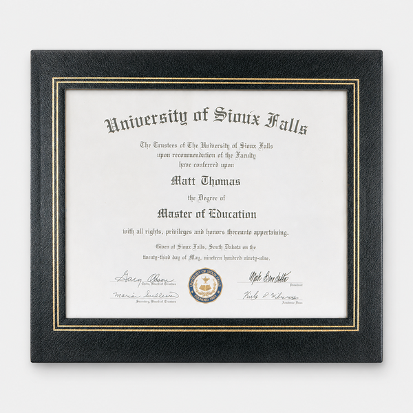 Leatherette Certificate Holder - Black - variant catalog