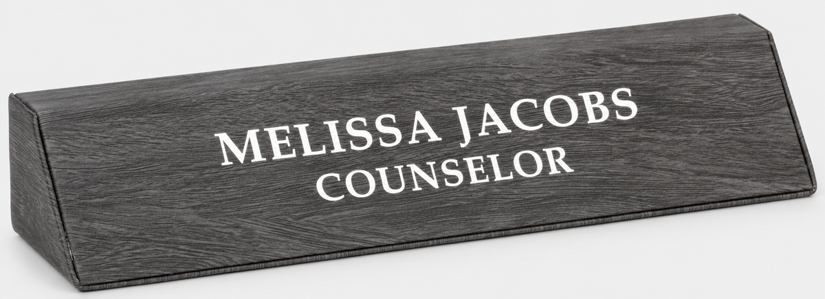 Leatherette Desk Wedge Name Bar — product view