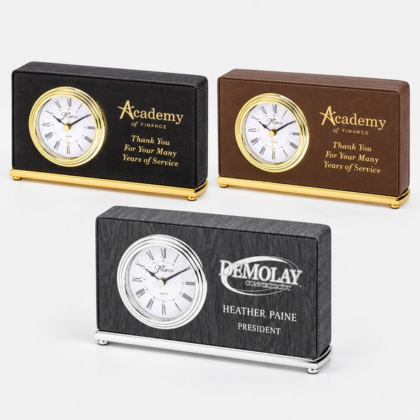Leatherette Rectangle Clock — catalog product photo, available styles