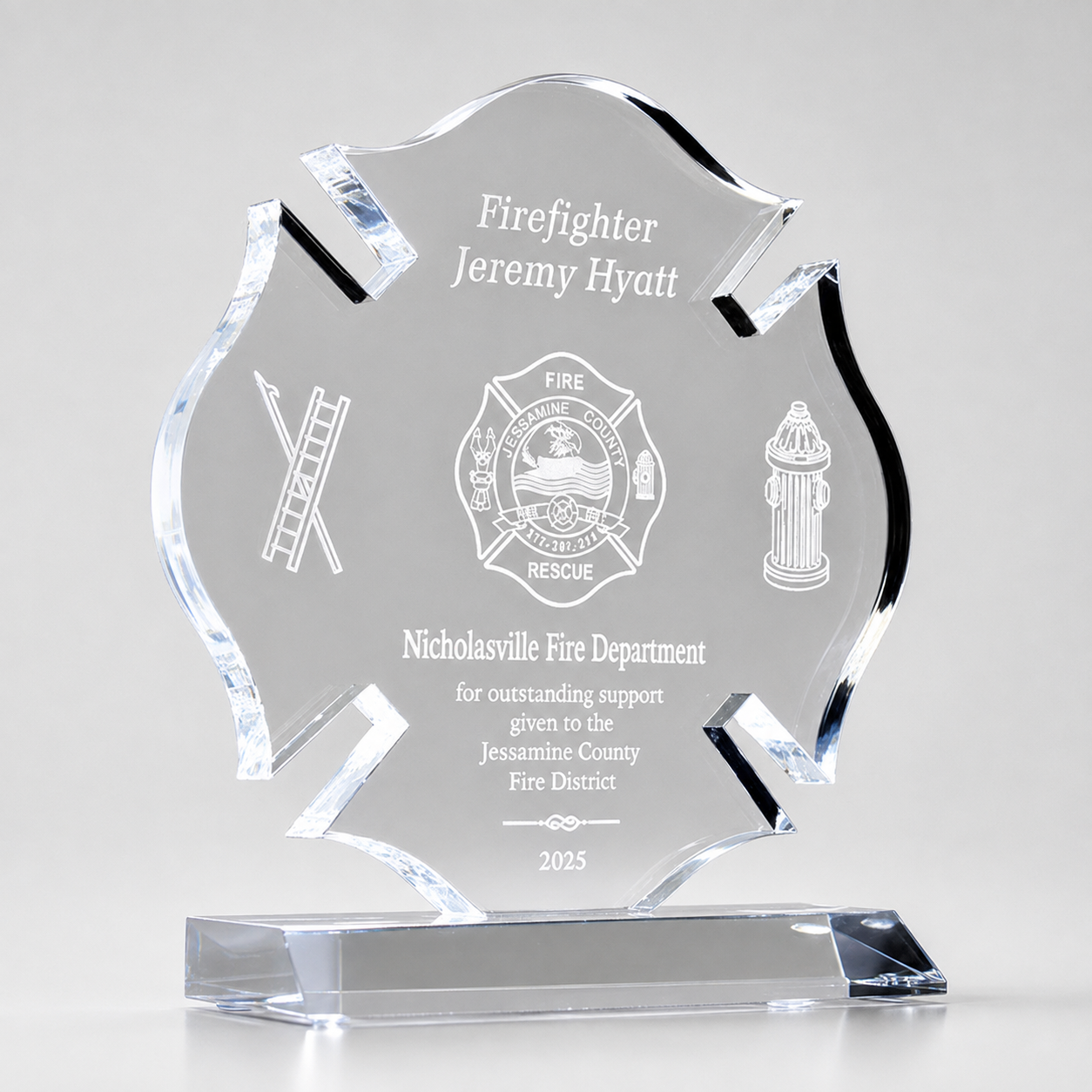 Maltese Cross Acrylic Award