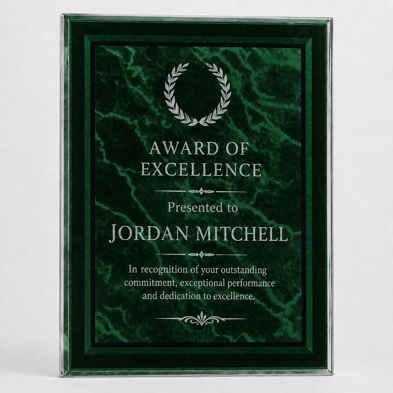 Marble Border Clear Acrylic Plaque