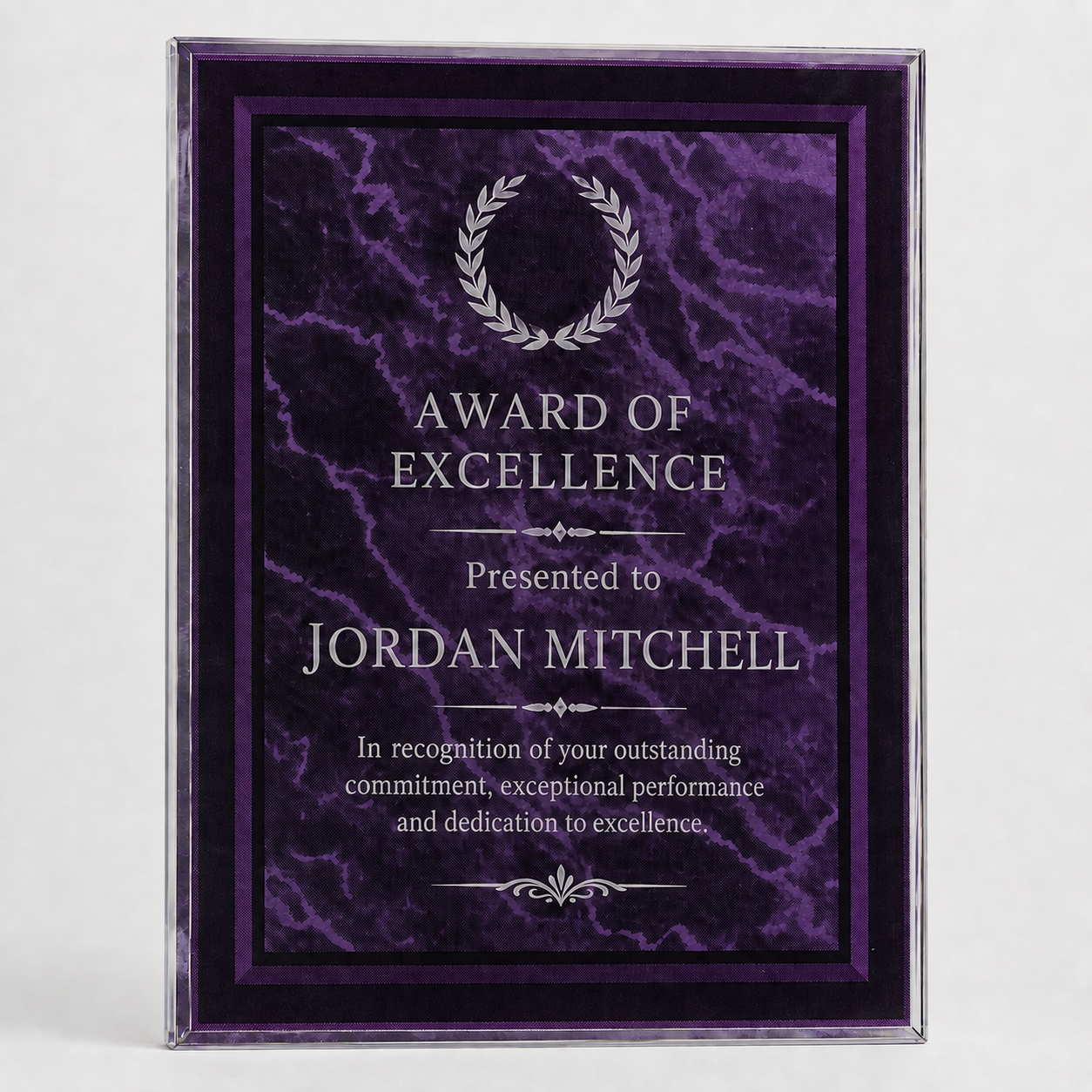 Marble Border Clear Acrylic Plaque