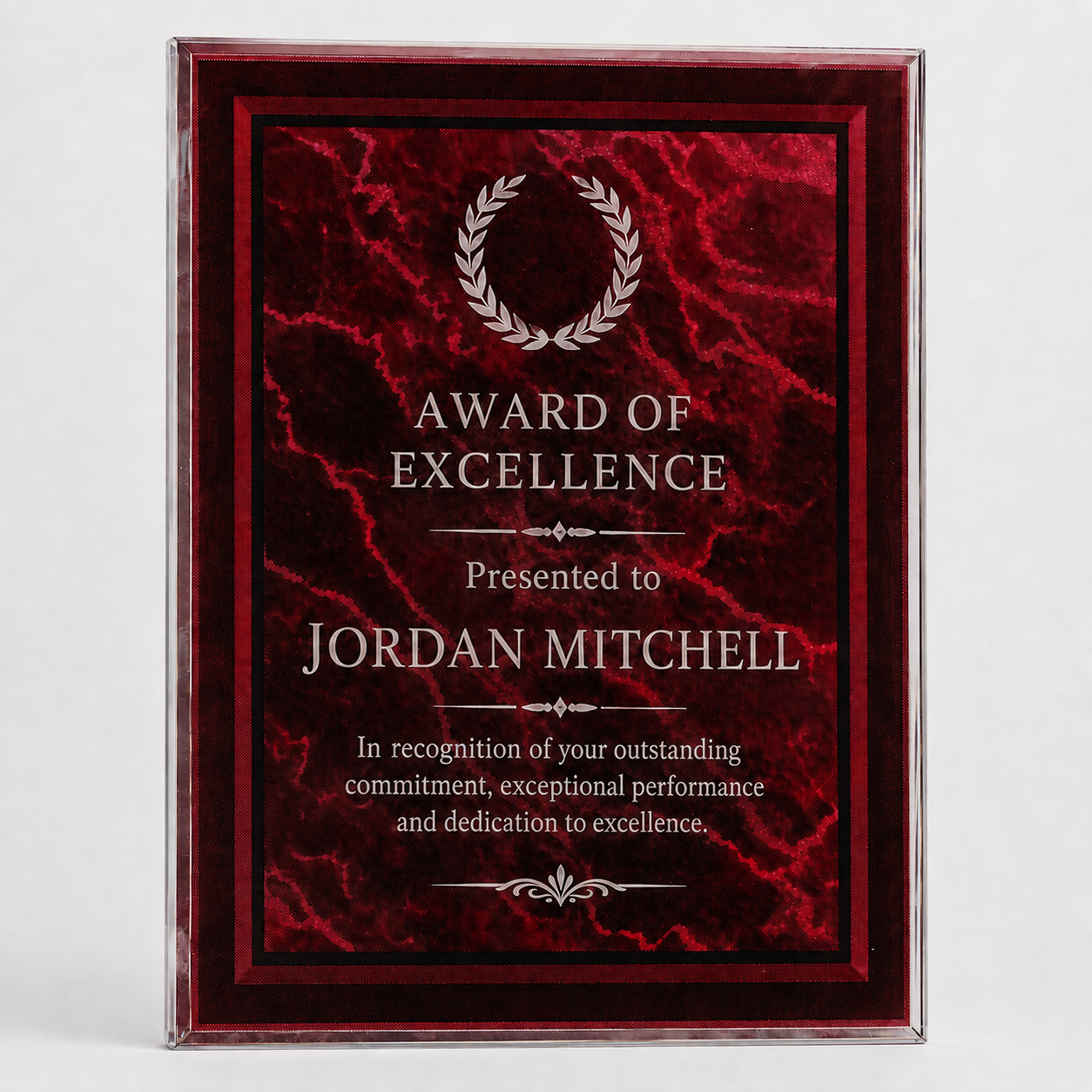 Marble Border Clear Acrylic Plaque