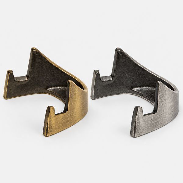 Medallion Display Stand - Brushed Silver Or Gold — available options on a light studio background
