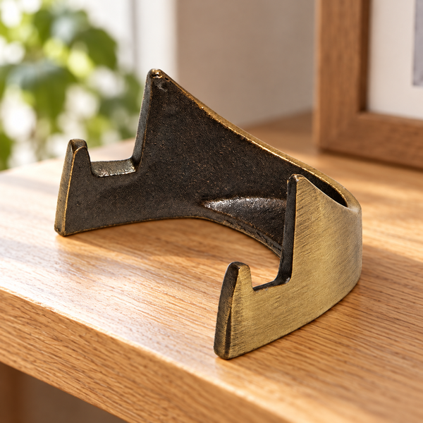 Medallion Display Stand - Brushed Silver Or Gold — lifestyle display