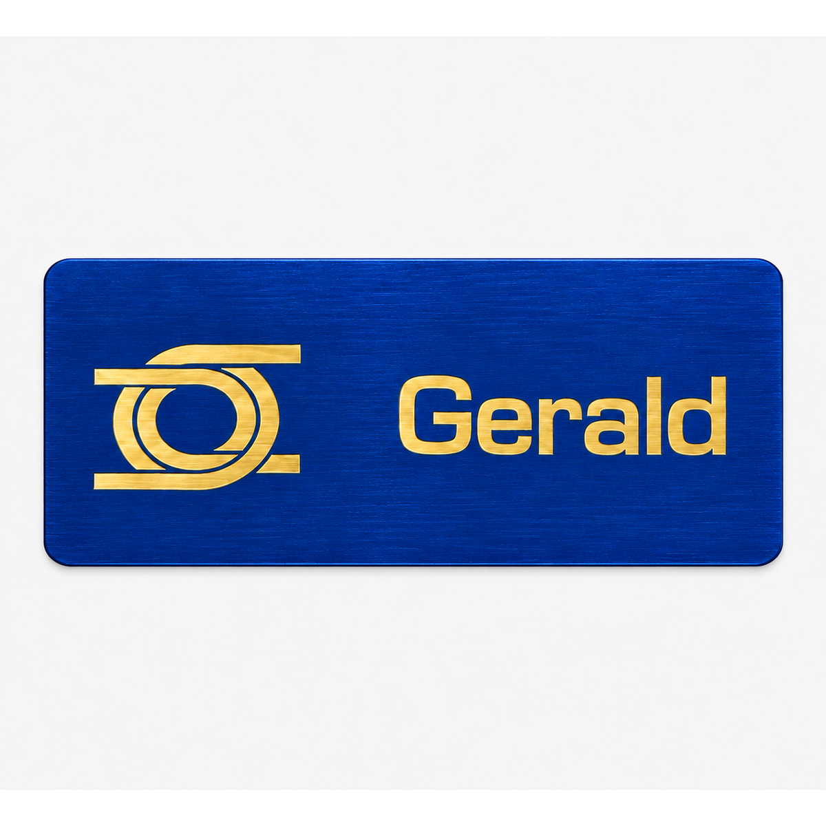 Engraved metal name badge – 1.25 x 3 inches