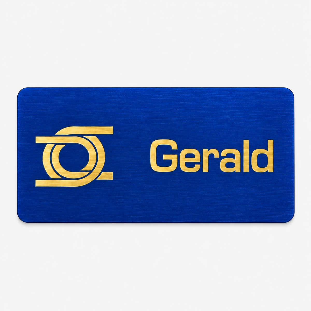 Engraved metal name badge – 1.5 x 3 inches