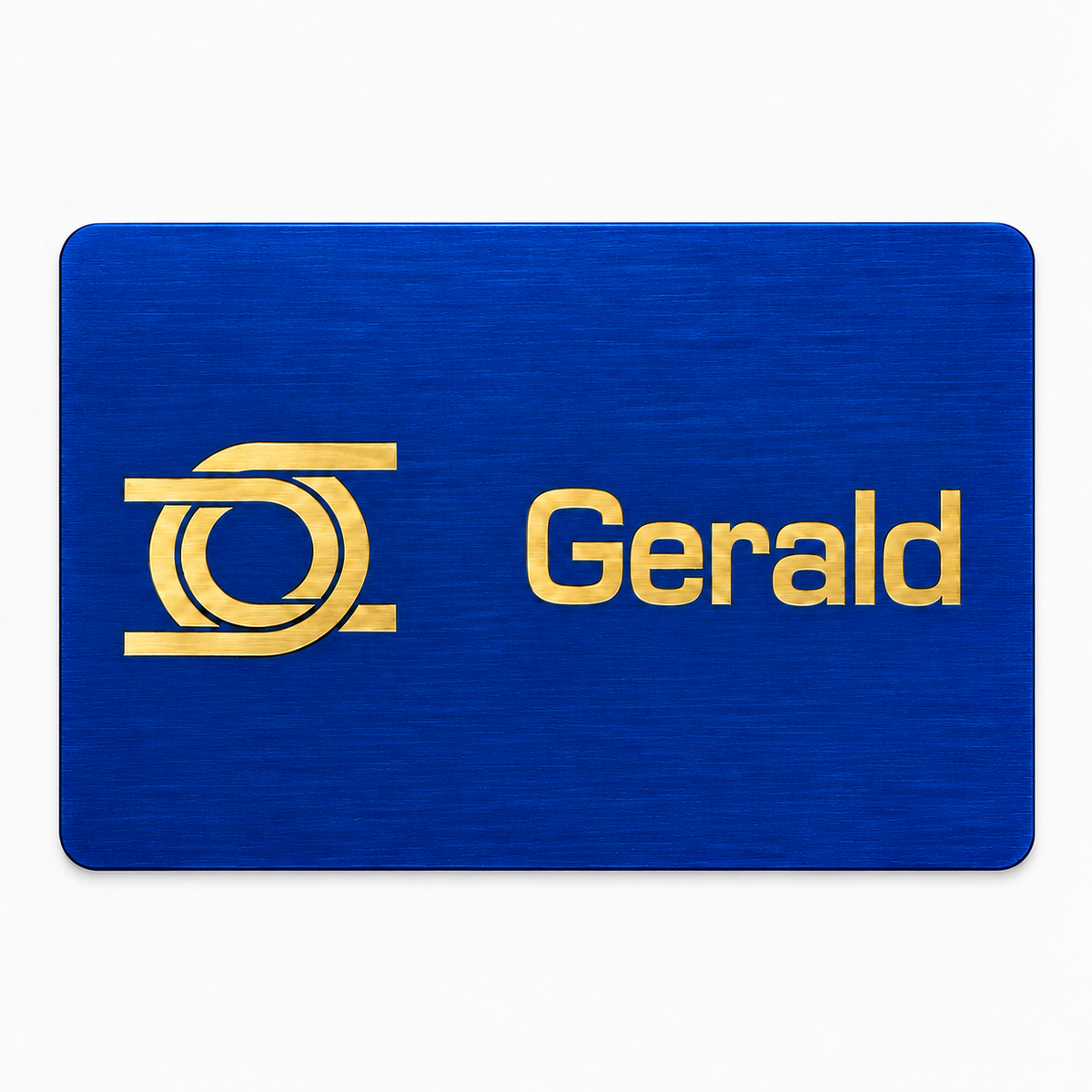 Engraved metal name badge – 2 x 3 inches