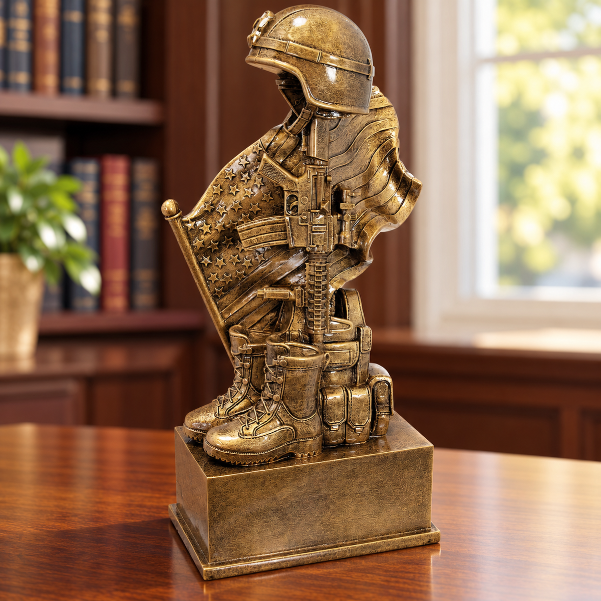 Military Fallen Hero Resin Award — lifestyle photo