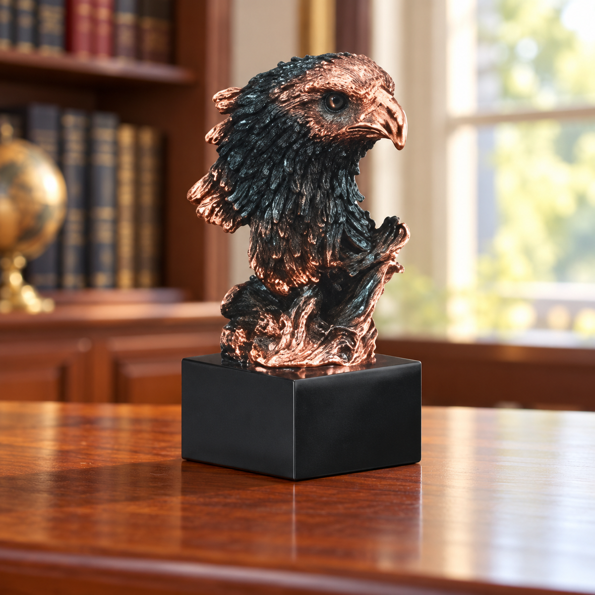 Eagle Head Resin Award on Black Base — lifestyle photo