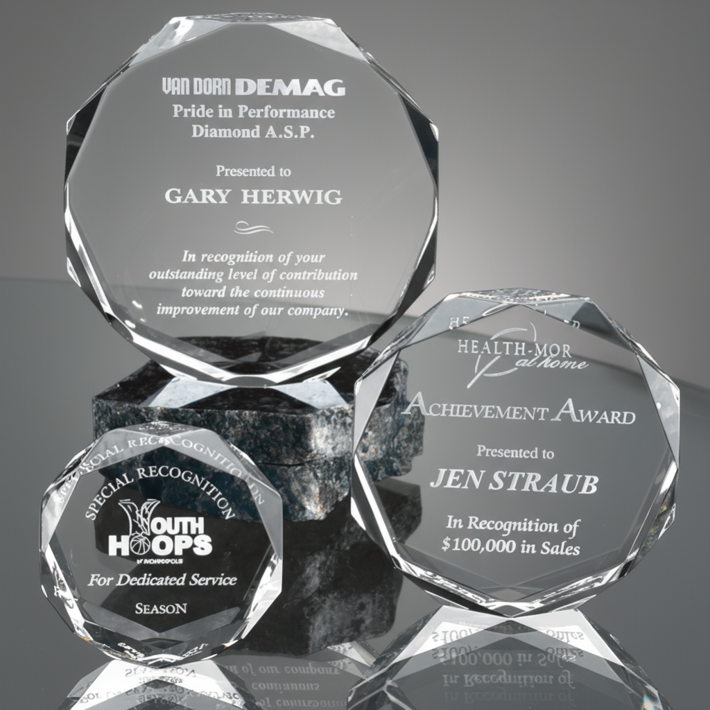 Multi-Faceted Clear Acrylic Paperweight