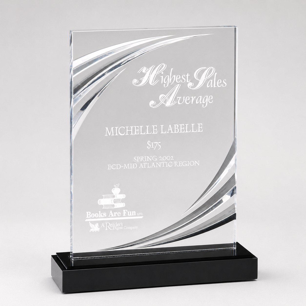 Rectangular Nouveau Acrylic Award