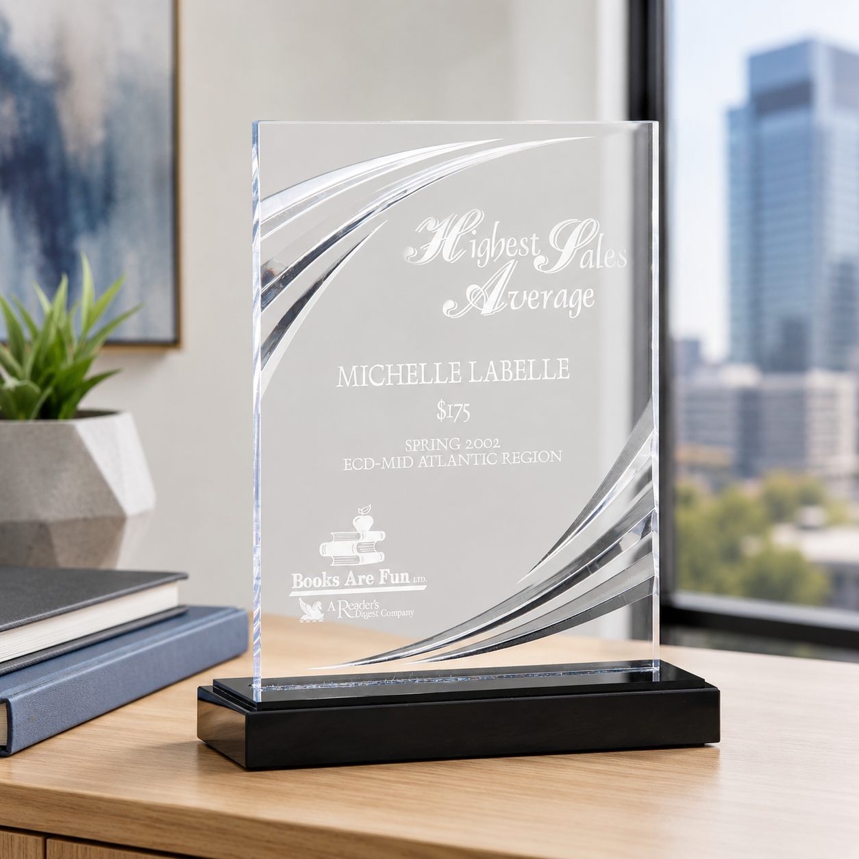 Rectangular Nouveau Acrylic Award