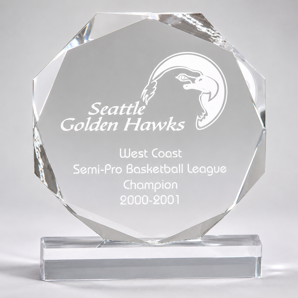 Octagon Acrylic Award on Base