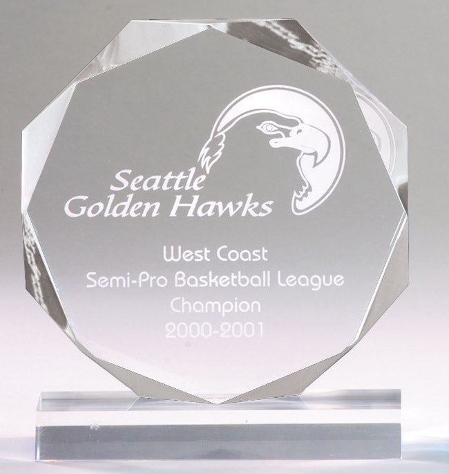Octagon Acrylic Award on Base