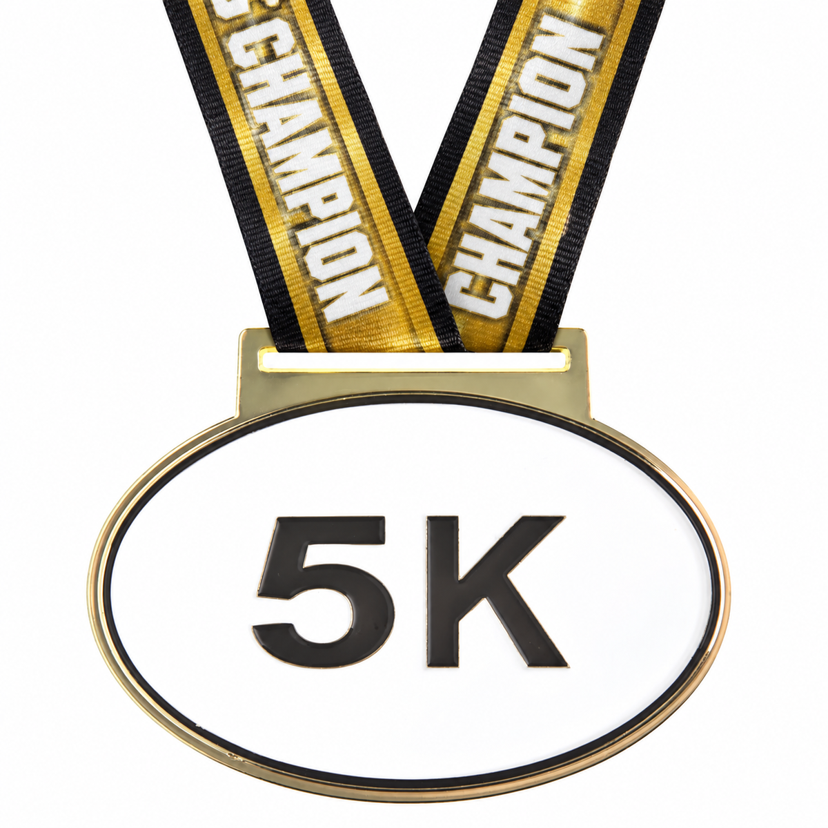 Oval Running 5k, 10k with gold Champion ribbon