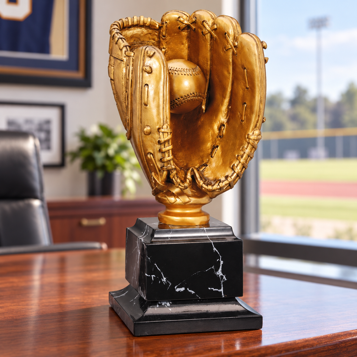 Gold Baseball Glove Replica Award — lifestyle photo