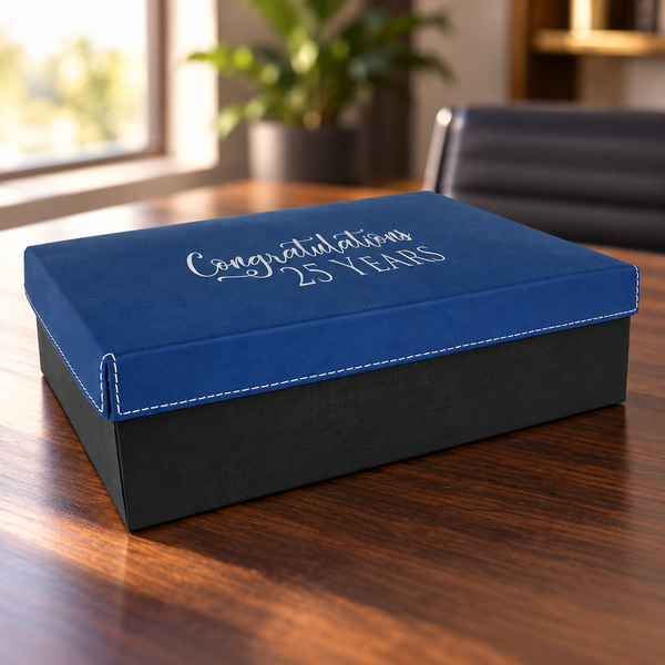 Personalized Leatherette Gift Box — lifestyle display