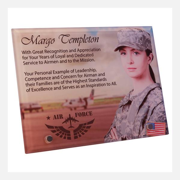 Photo Glass Plaque with Pin Stand
