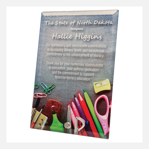 Photo Glass Plaque with Pin Stand