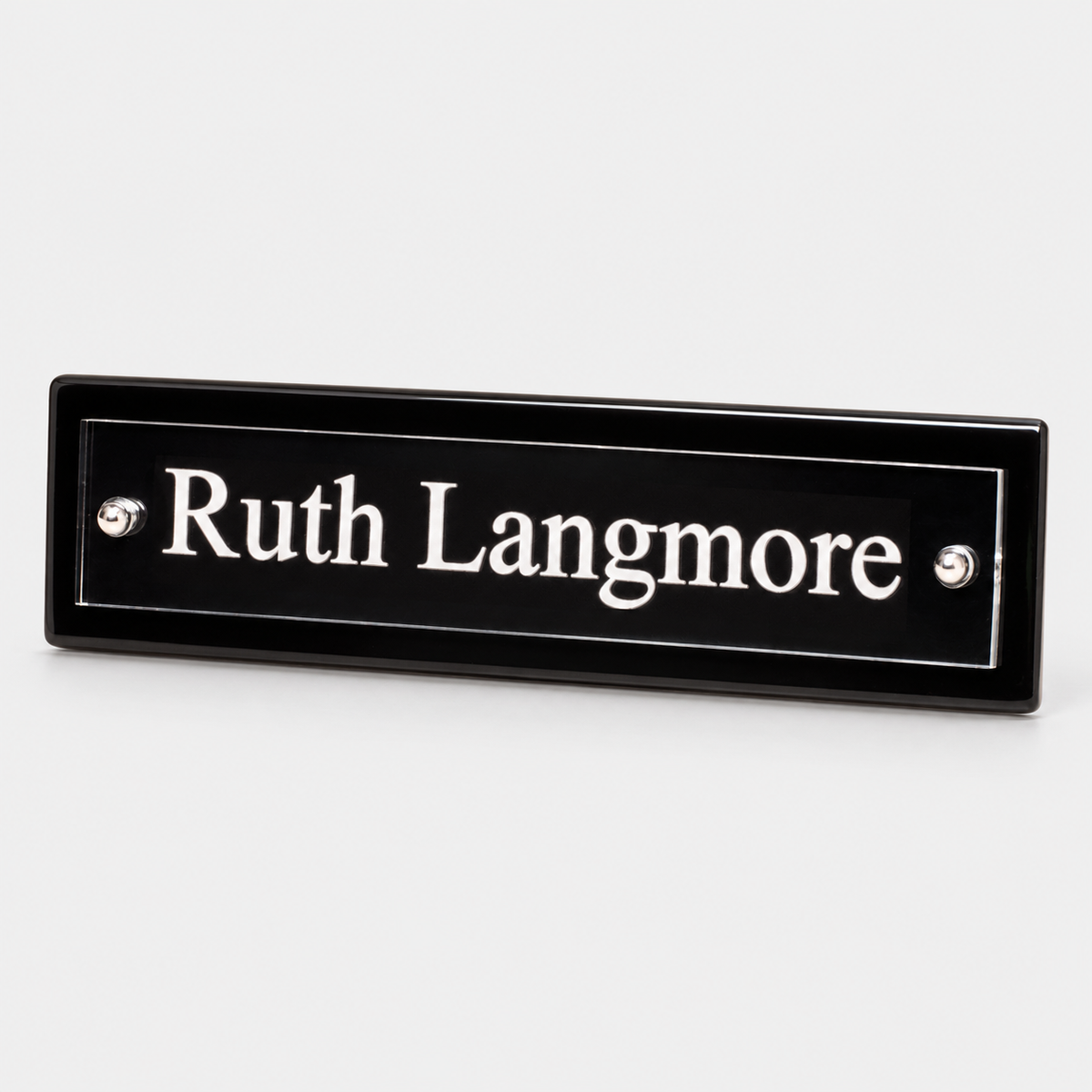 Piano Finish Nameplate with Acrylic Engraving Plate — product view