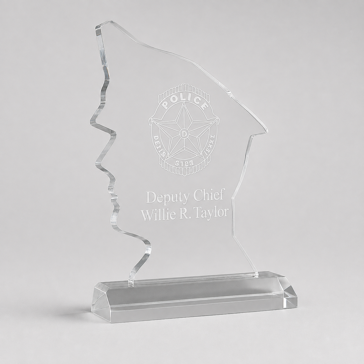 Police Officer Head Acrylic Award