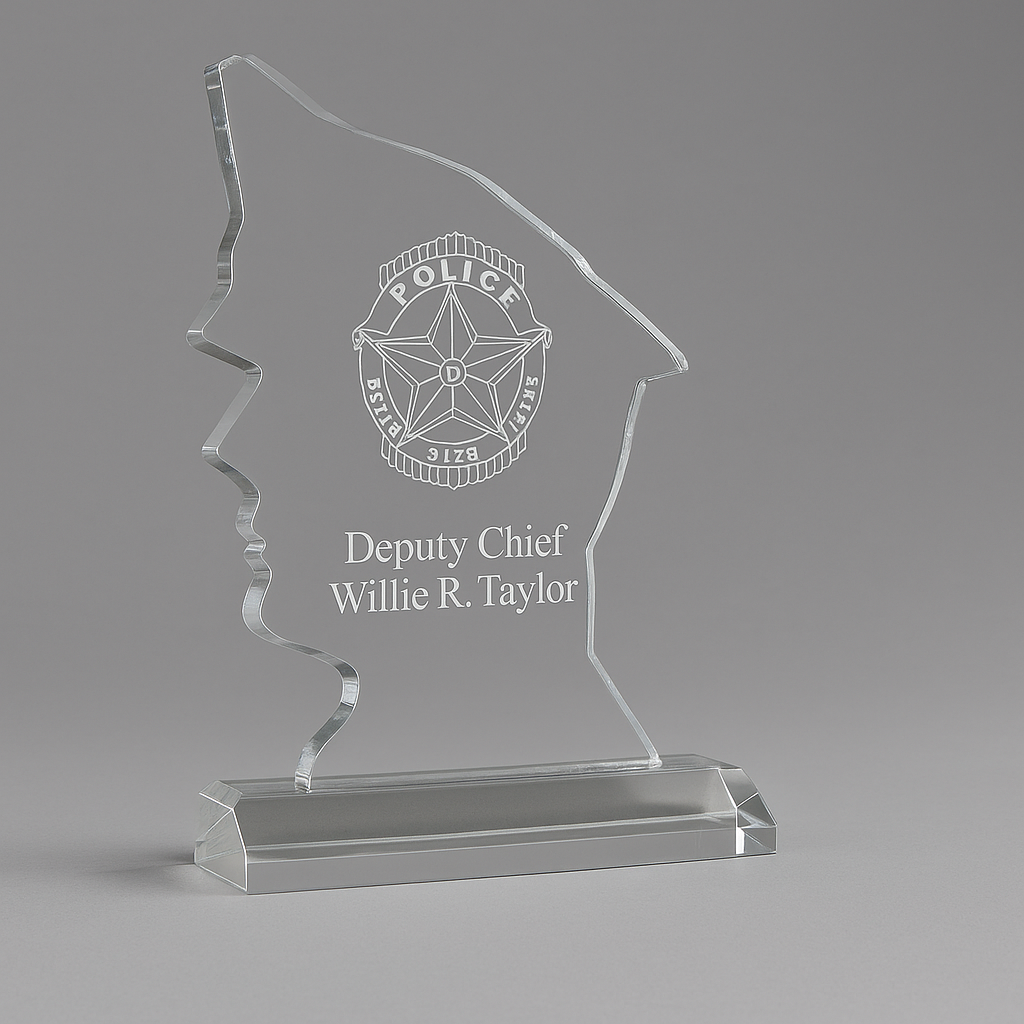 Police Officer Head Acrylic Award