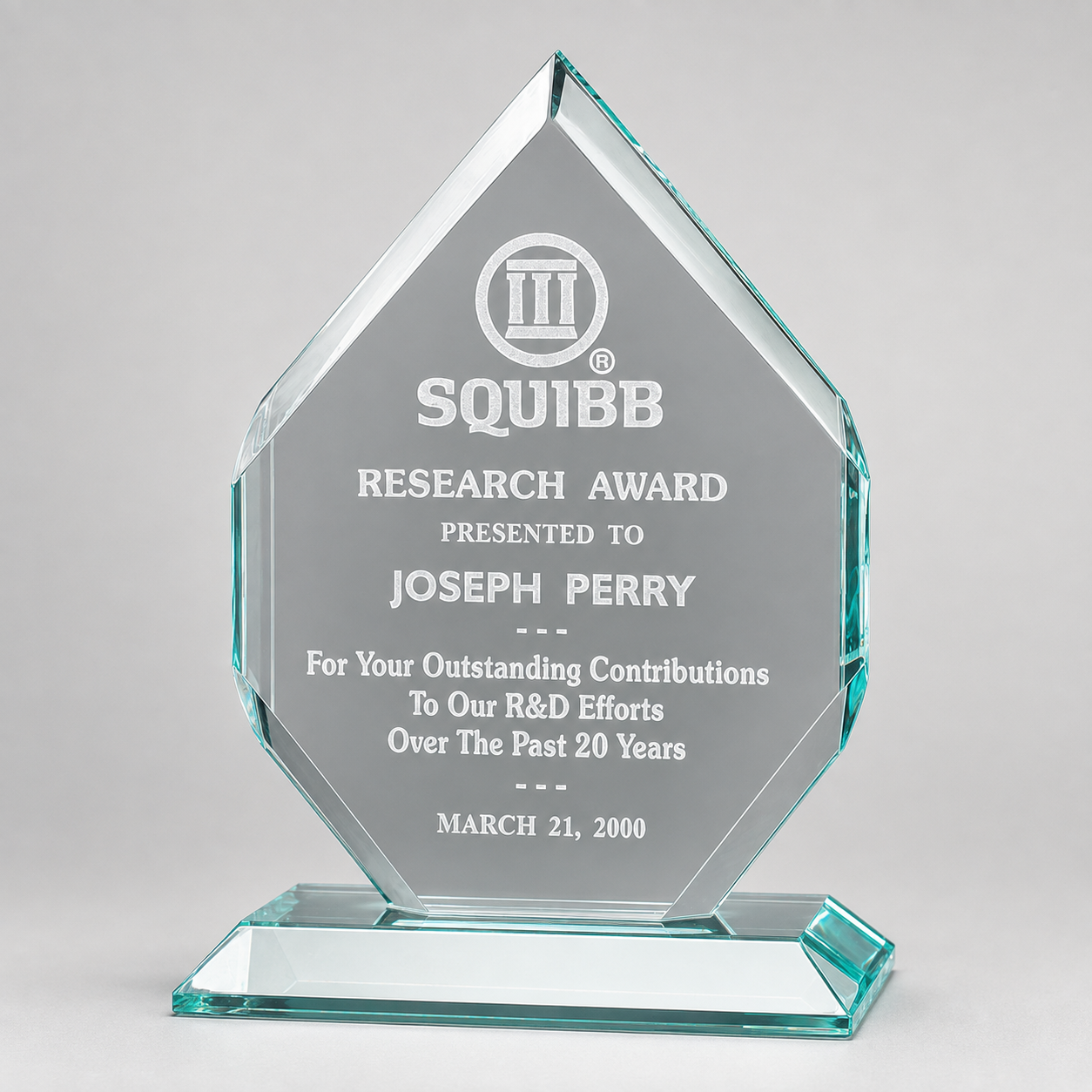 Polished Diamond Jade Acrylic Award