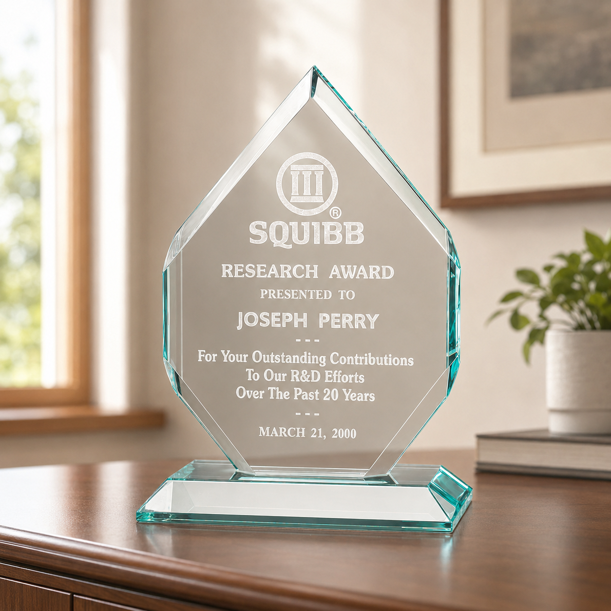 Polished Diamond Jade Acrylic Award