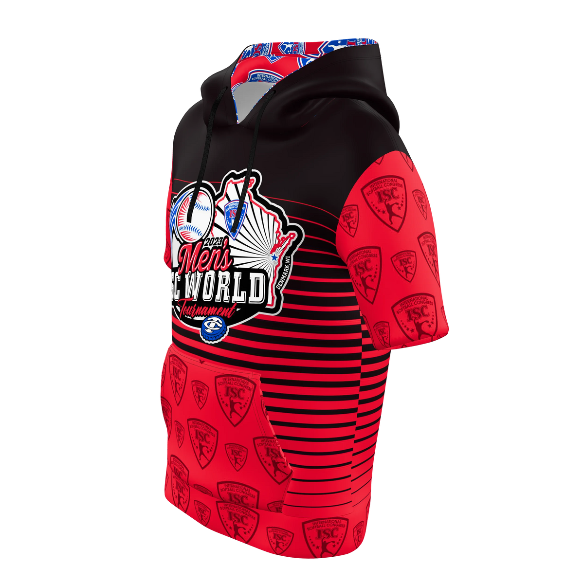Custom Sublimated Men's Short Sleeve Hoodie — alternate view 1