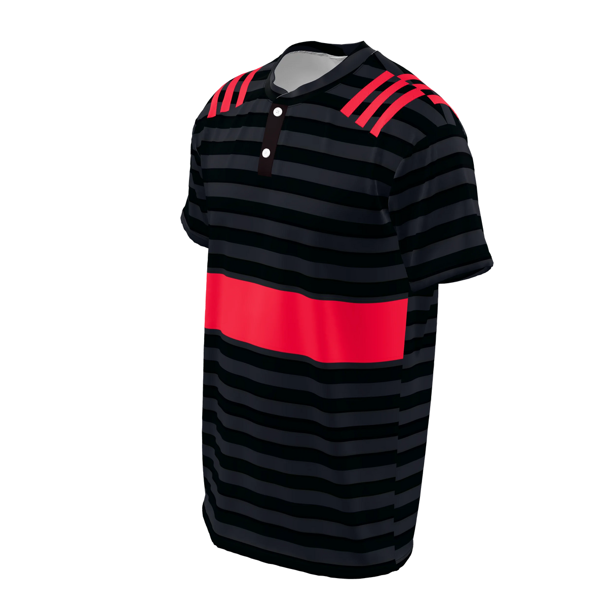 Custom Sublimated Men's Short Sleeve Two-Button Shirt — alternate view 1