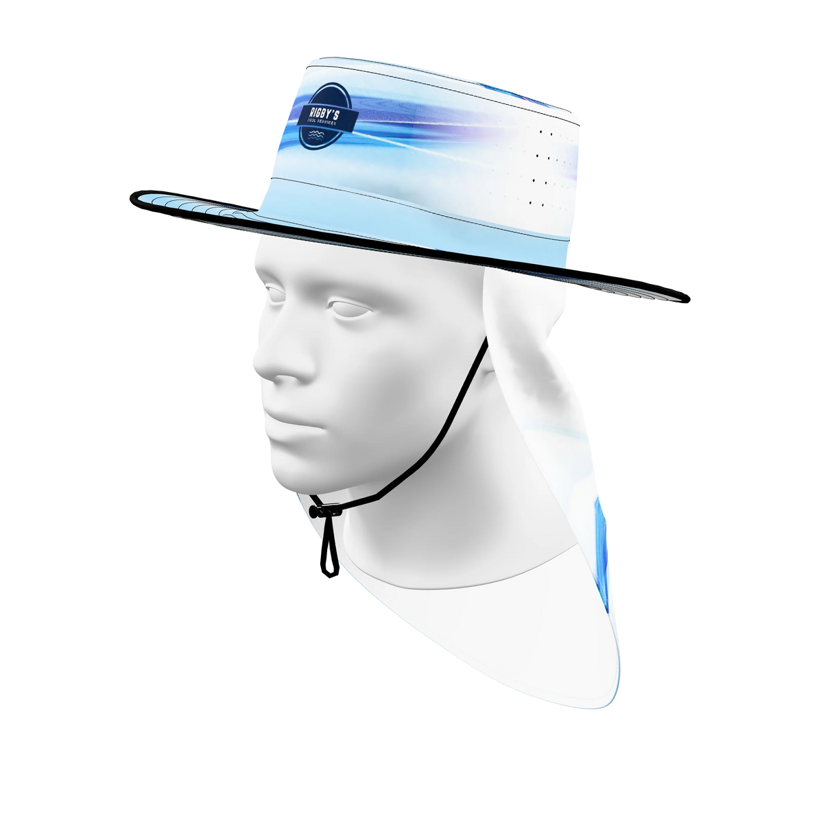 Custom Sublimated Sun Hat with Neck Flap — alternate view 1