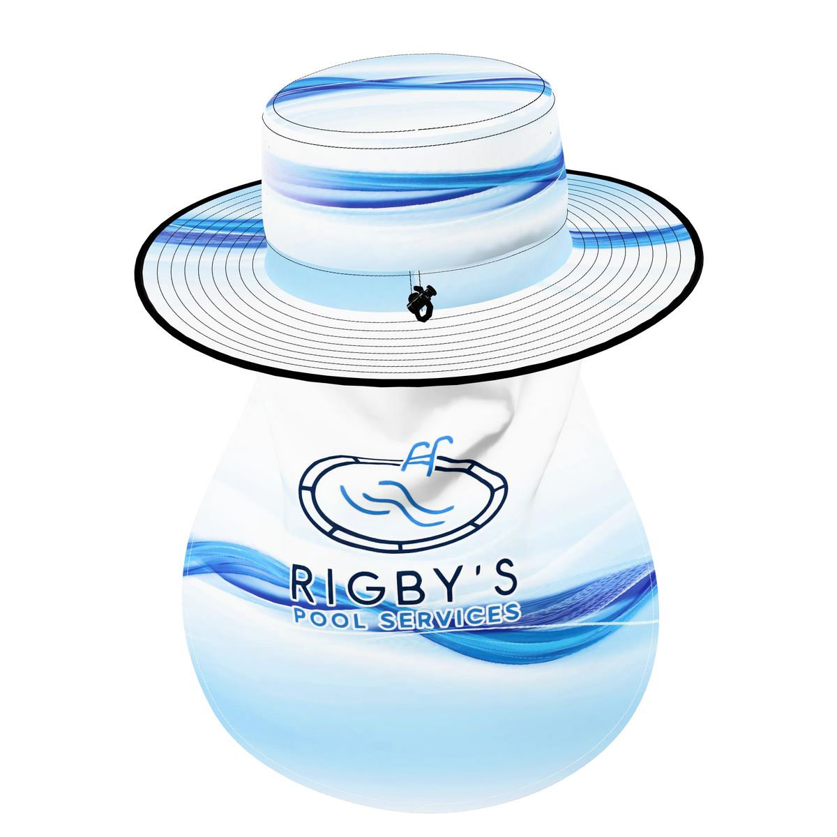 Custom Sublimated Sun Hat with Neck Flap — alternate view 3