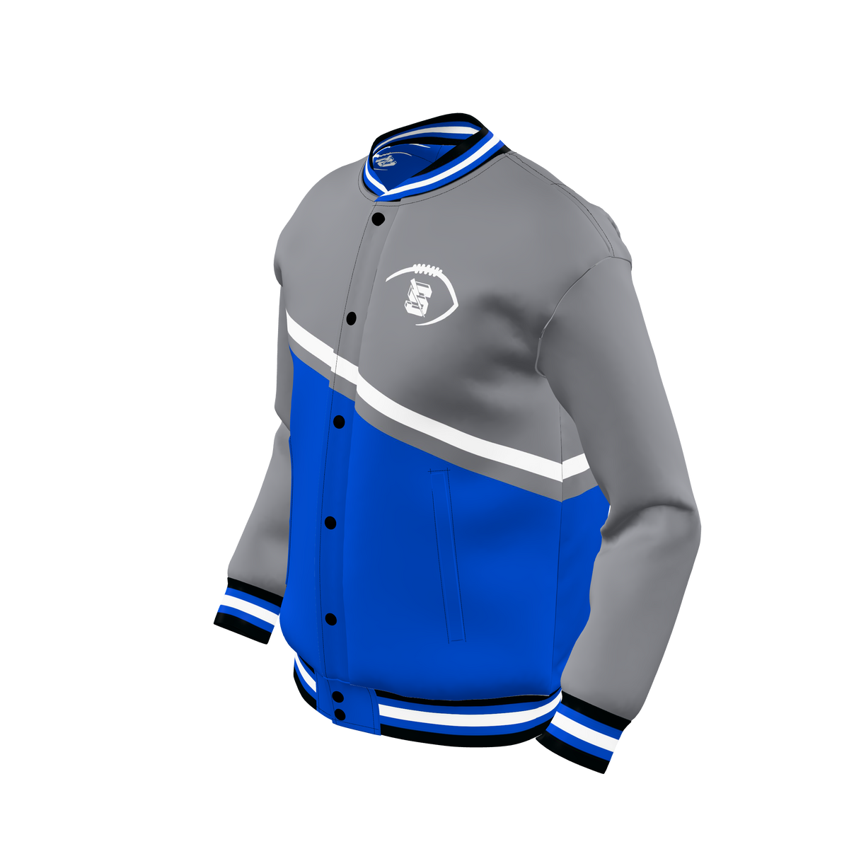 Custom Sublimated Button-Front Bomber Jacket — alternate view 1