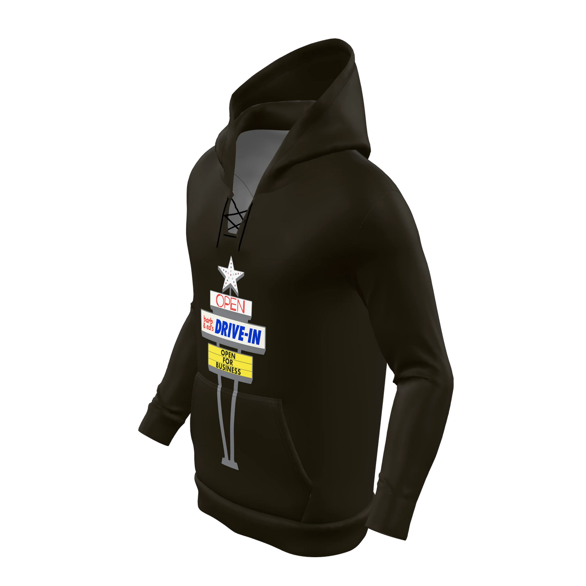 Custom Sublimated Men's Lace-Up Hoodie — alternate view 1