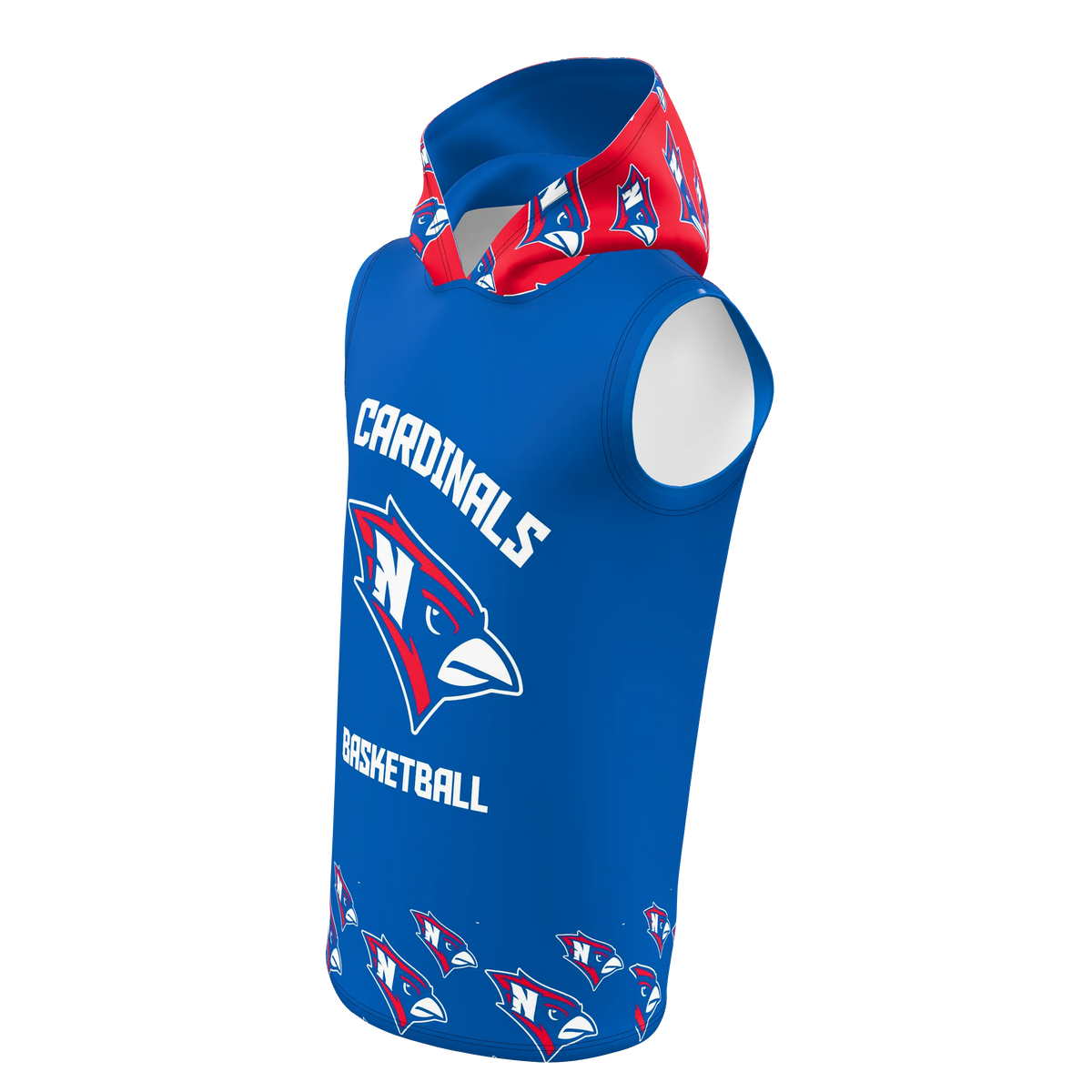 Custom Sublimated Men's Sleeveless Hooded T-Shirt — alternate view 1