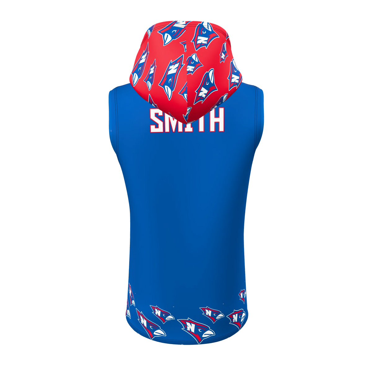 Custom Sublimated Men's Sleeveless Hooded T-Shirt — alternate view 3