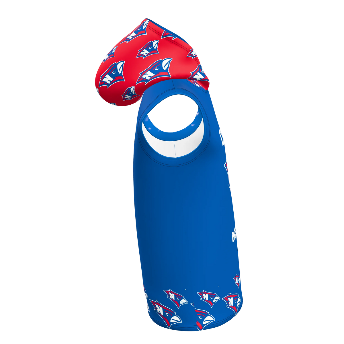 Custom Sublimated Men's Sleeveless Hooded T-Shirt — alternate view 4