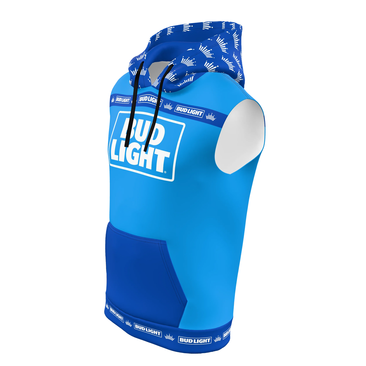 Custom Sublimated Men's Sleeveless Hoodie — alternate view 1