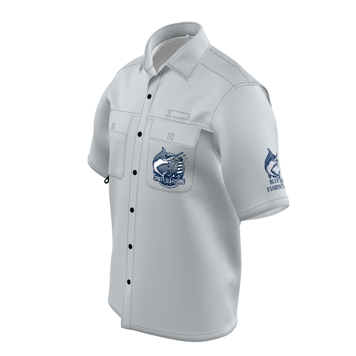 Custom Sublimated Men's Vented Short Sleeve Button-Up Shirt — alternate view 1