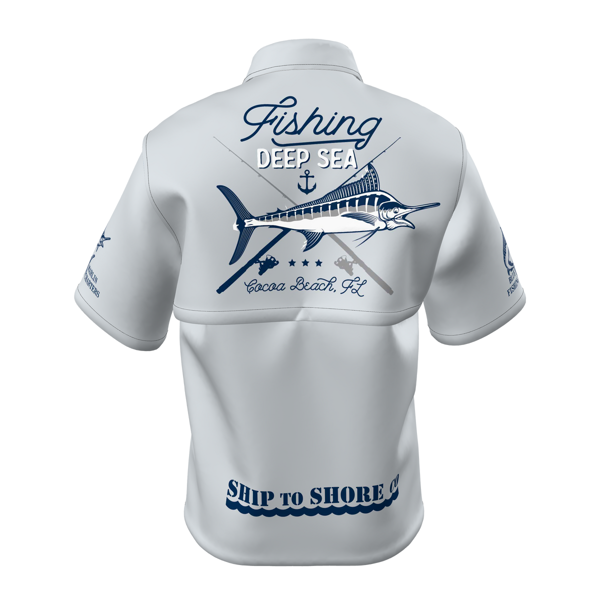 Custom Sublimated Men's Vented Short Sleeve Button-Up Shirt — alternate view 3