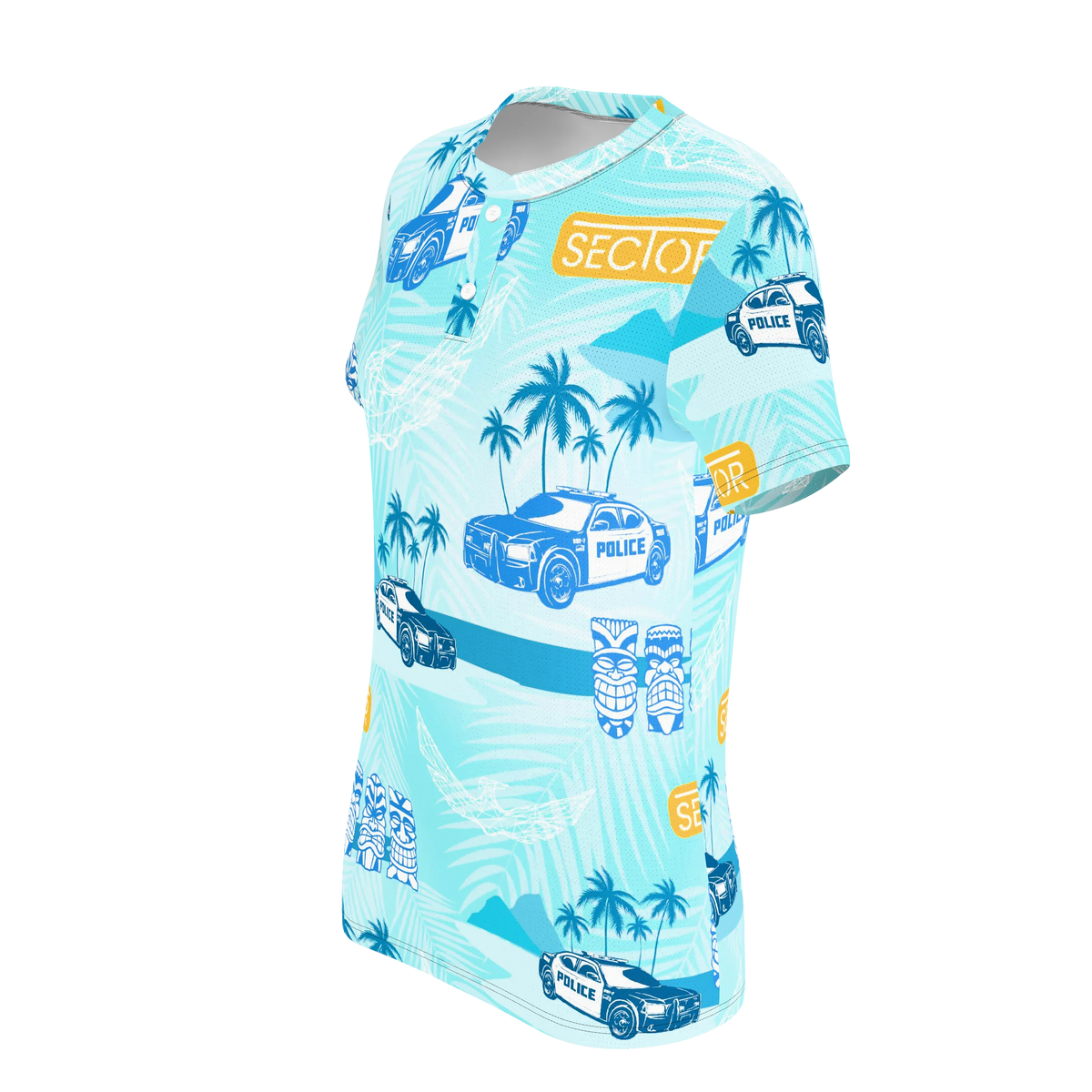 Custom Sublimated Women's Short Sleeve Two-Button Shirt — alternate view 1