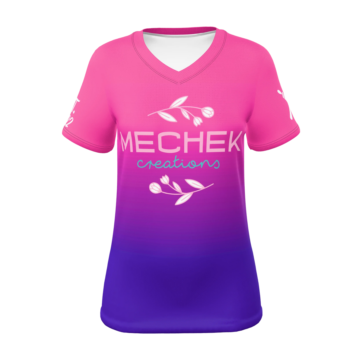 Custom Sublimated Women's Short Sleeve V-Neck T-Shirt — supplier view 1
