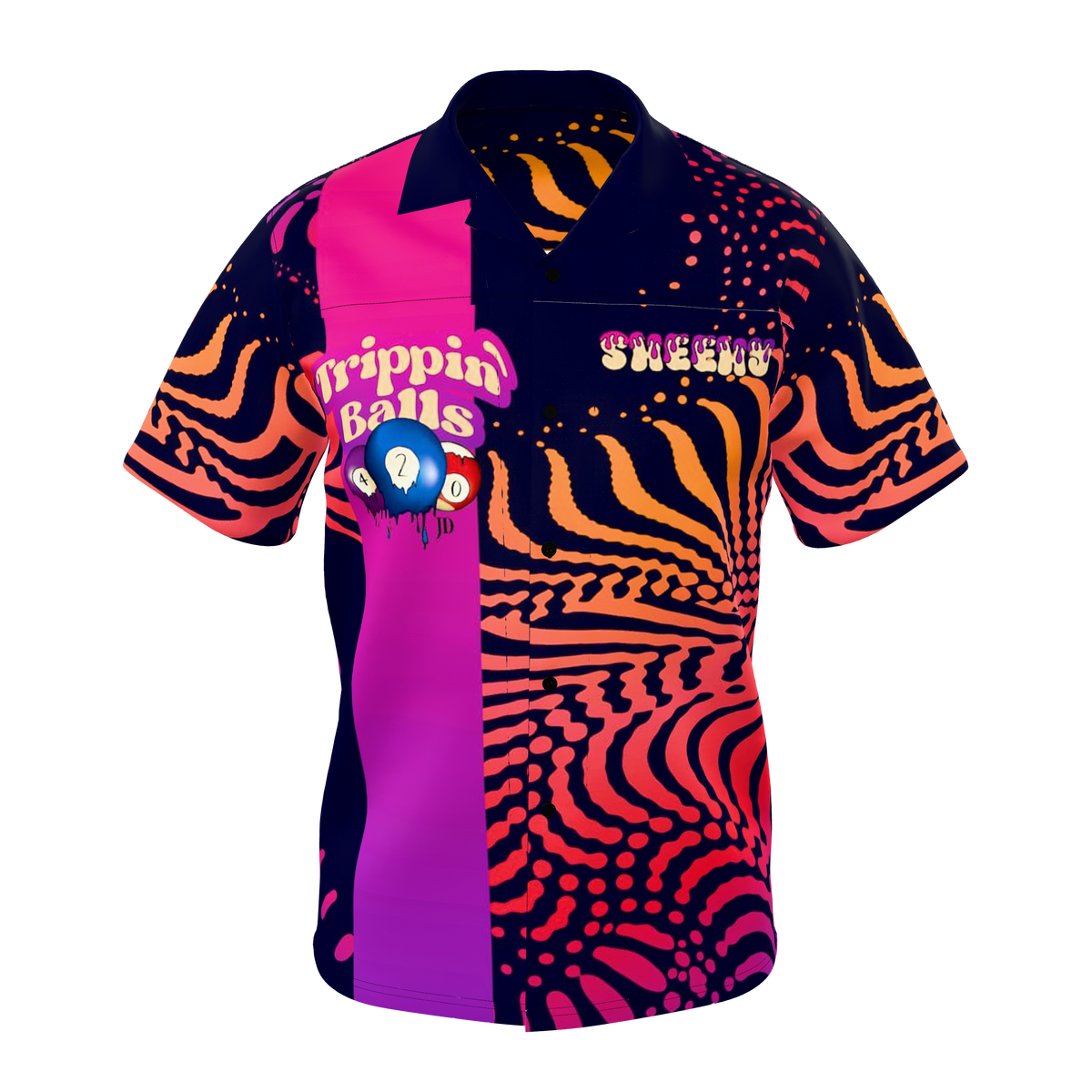 Custom Sublimated Men's Short Sleeve Button-Up Shirt — supplier view 1