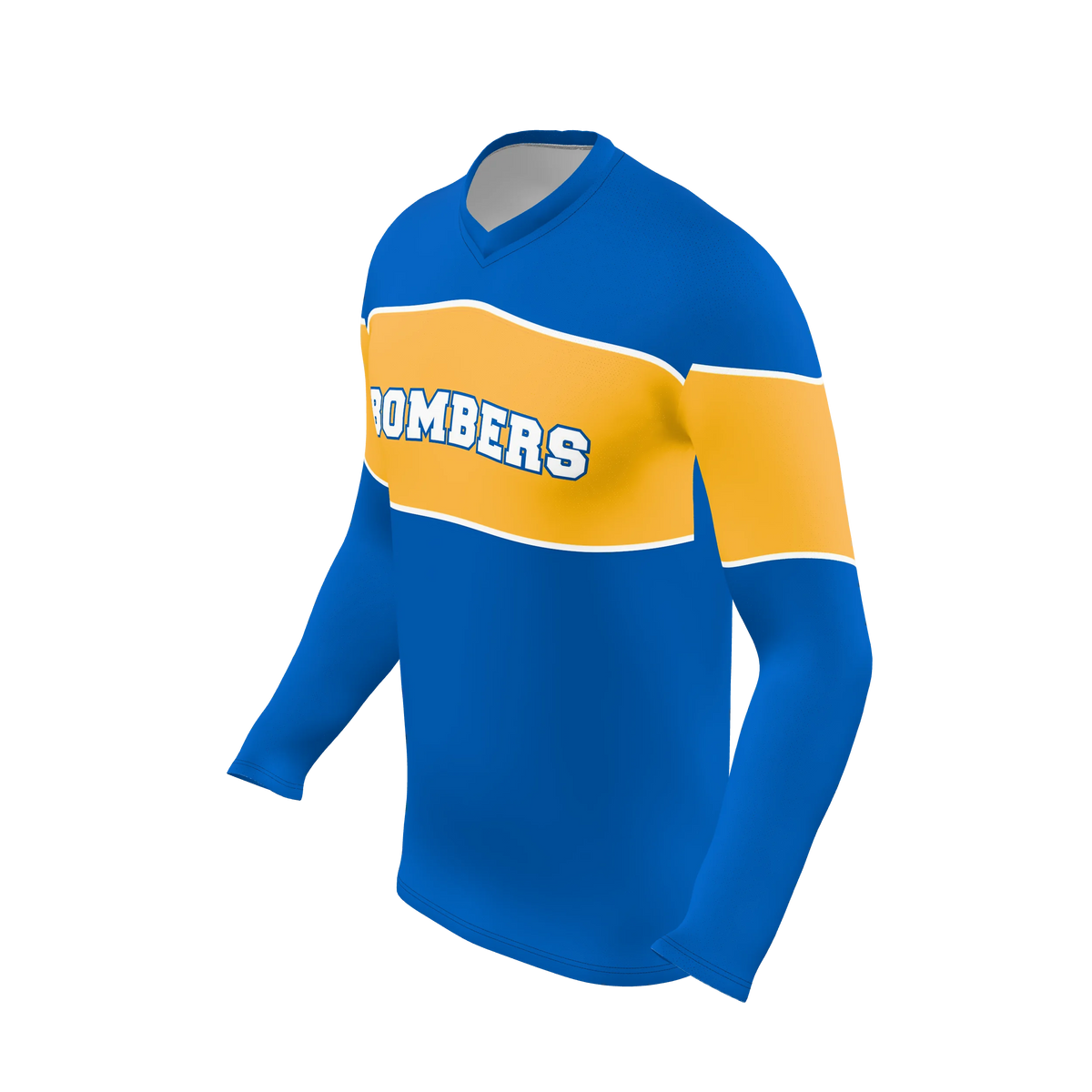 Custom Sublimated Men's Long Sleeve V-Neck T-Shirt — alternate view 1