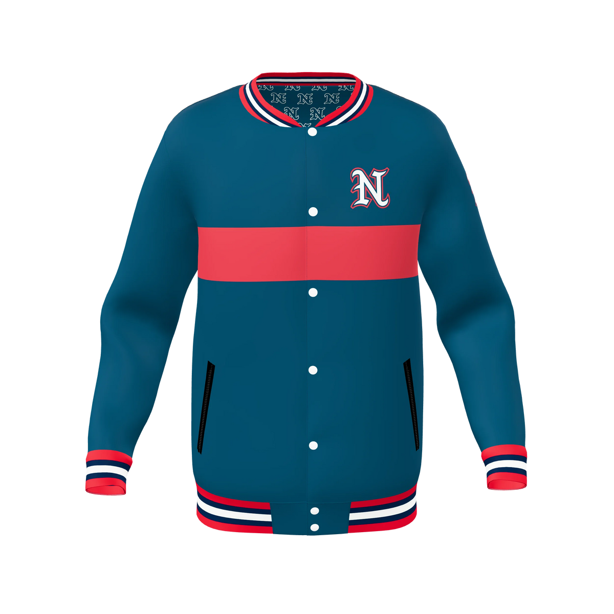 Custom Sublimated Men's Button-Front Fleece Jacket — supplier view 1