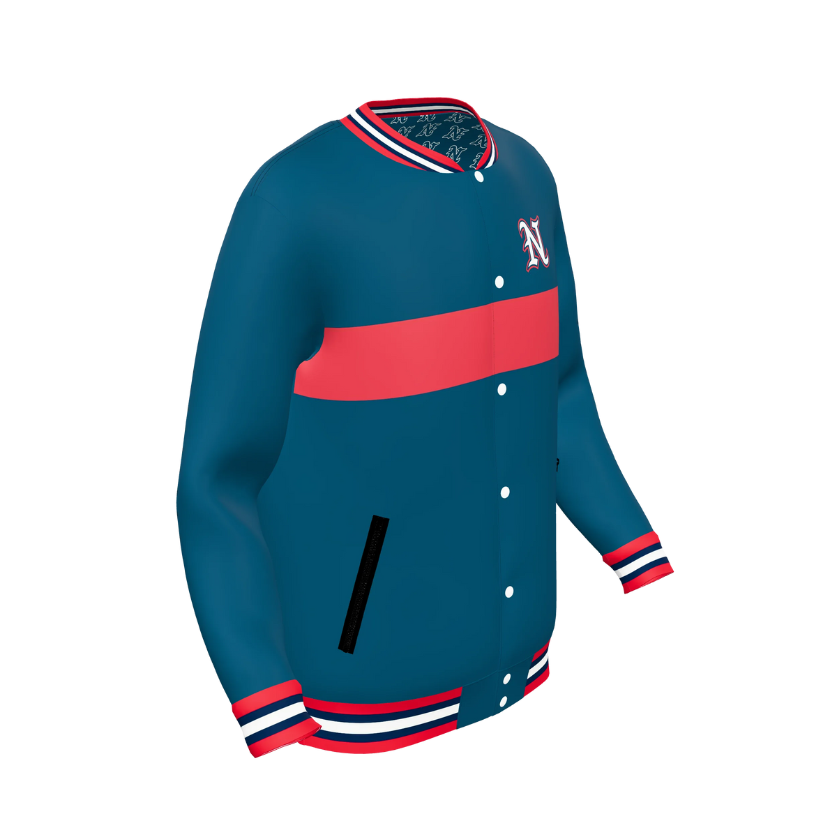 Custom Sublimated Men's Button-Front Fleece Jacket — supplier view 8