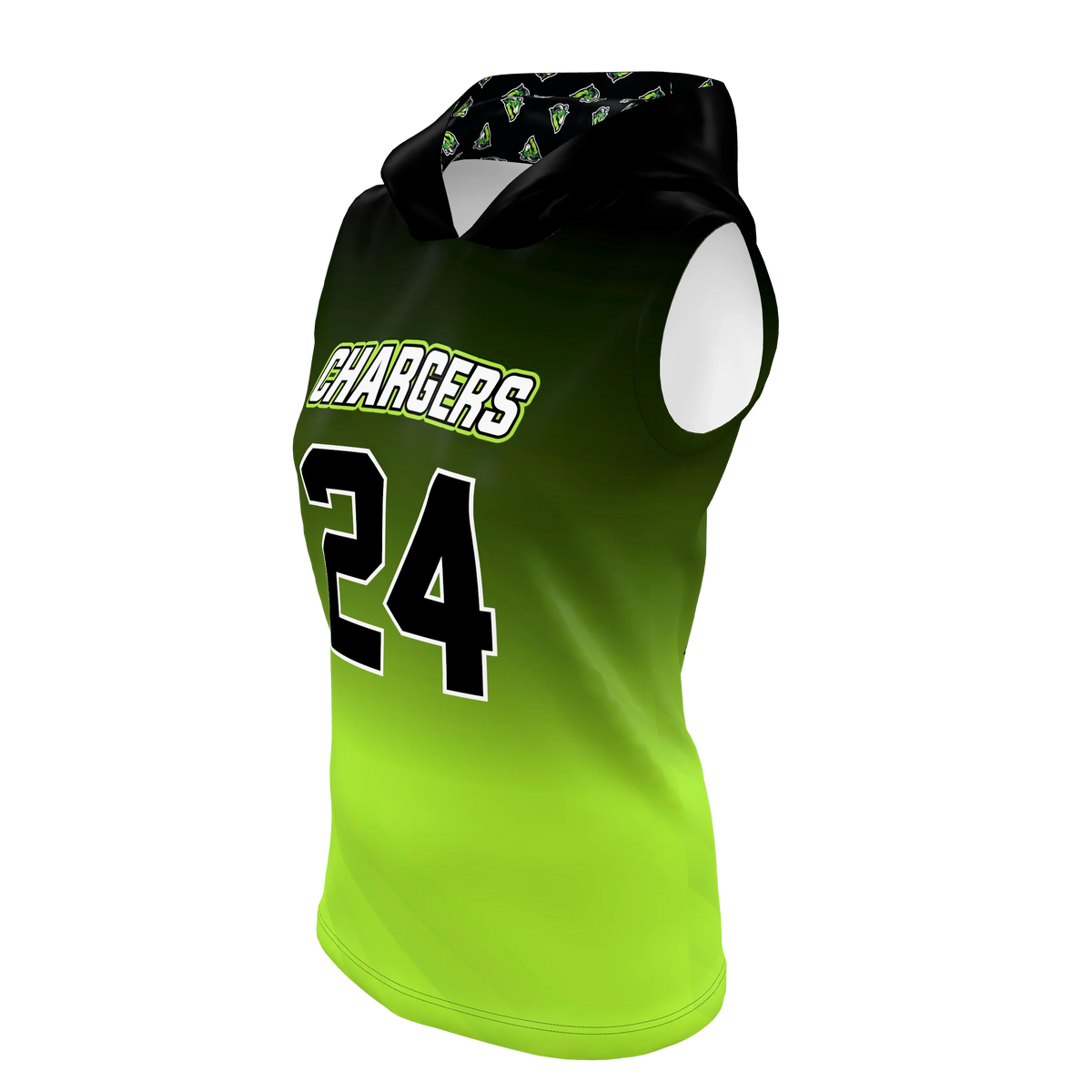 Custom Sublimated Women's Sleeveless Hooded Shirt — alternate view 1