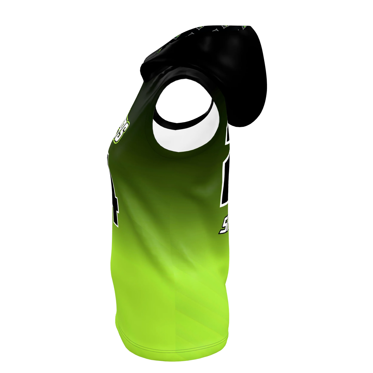 Custom Sublimated Women's Sleeveless Hooded Shirt — alternate view 2